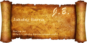 Jakoby Barna névjegykártya